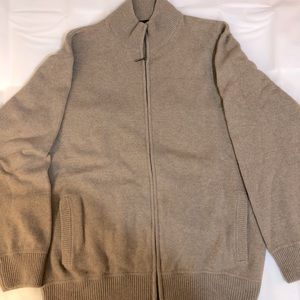 $495 Jeff Rose 100% Cashmere Zip Up Sweater L
